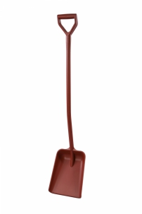 Łopata polipropylenowa 330 x 380 x 1120 mm, wykrywalna przez metal, czerwona