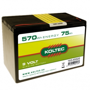 Bateria 9 V – 570 Wh 75 Ah, alkaliczna
