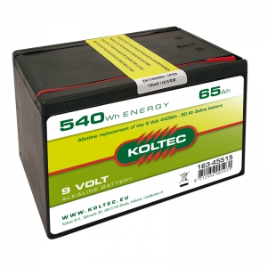 Batterij 9 Volt - 540 Wh 65Ah, alkaline
