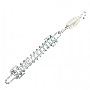 White egg insulator with hook and tension spring