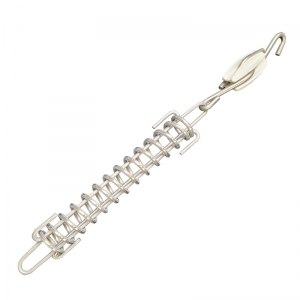 White egg insulator with stainless steel/INOX hook and tension spring